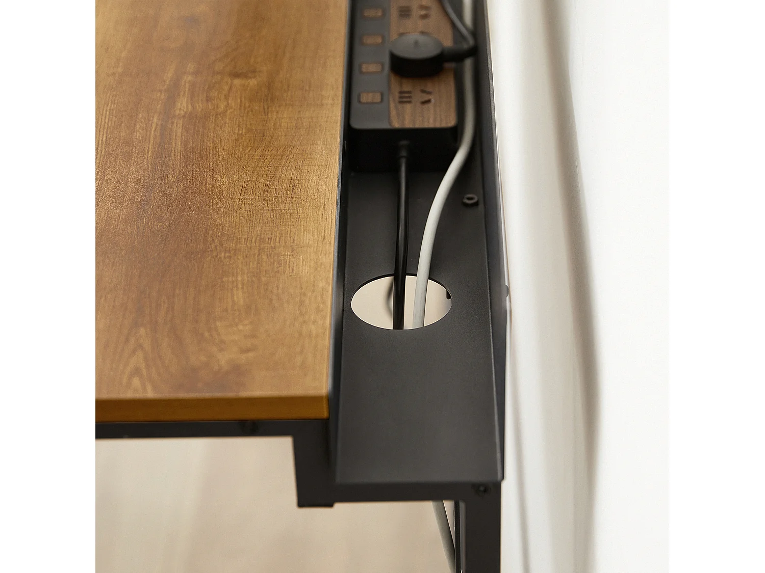 SoBuy FWT79-PF Bureau Informatique avec Passe-câble, Bureau d'Ordinateur Table d’Étude