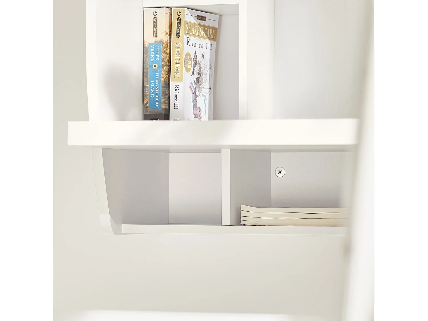 Table murale Bureau avec Étagère intégrée Armoire de rangement murale (Blanc), FWT18-W