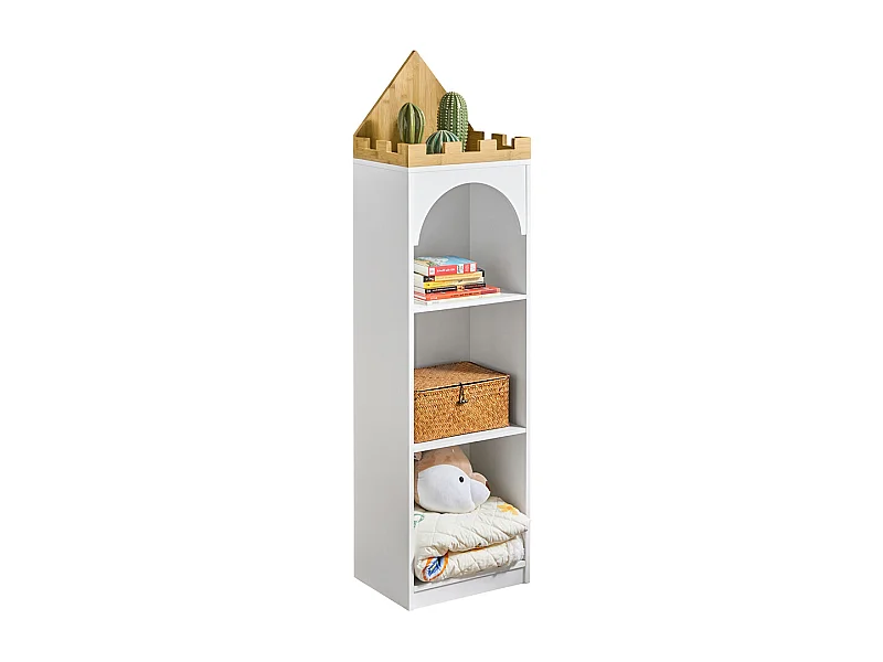 Bibliothèque Étagère de Rangement pour Livres et Jouets Enfant Étagère à Livres, KMB42-W