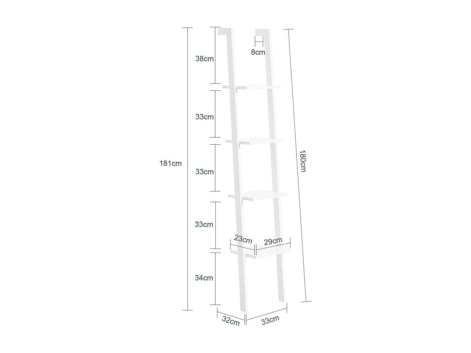 SoBuy escada de madeira, escada decorativa, escritório FRG15-W
