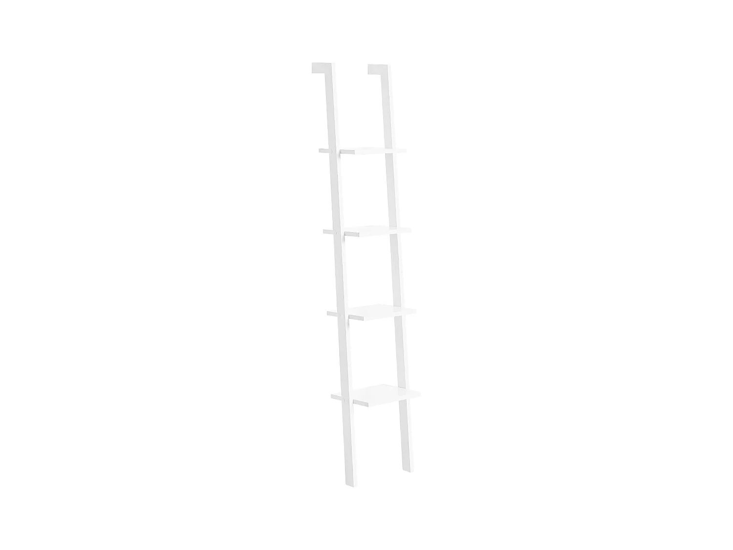 Bibliothèque Étagère murale style échelle, Étagère échelle 4 niveaux- Blanc, FRG15-W