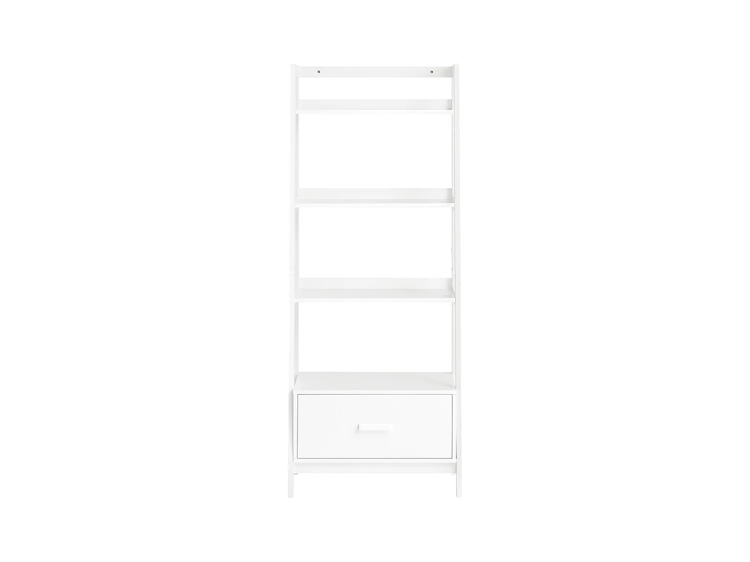 Bibliothèque Étagère style échelle de 4 niveaux et 1 tiroir Blanc, FRG116-W