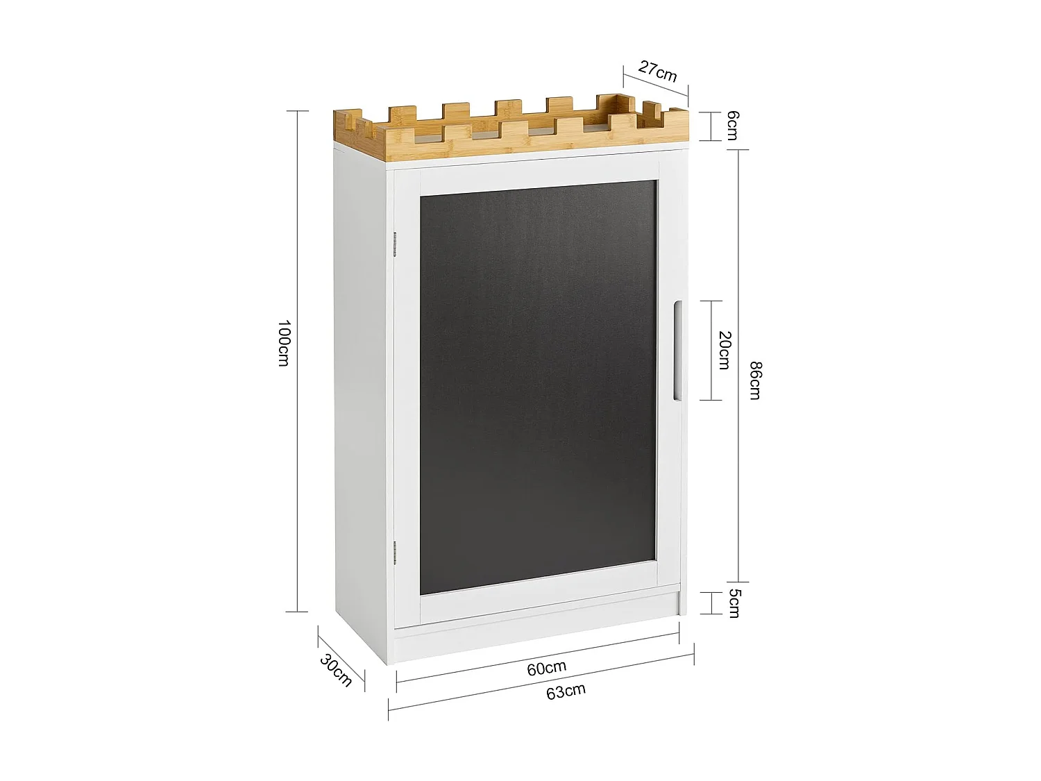 SoBuy KMB43-W Kindercommode Kinderkamerplank met schoolbord Boekenkast Speelgoedplank