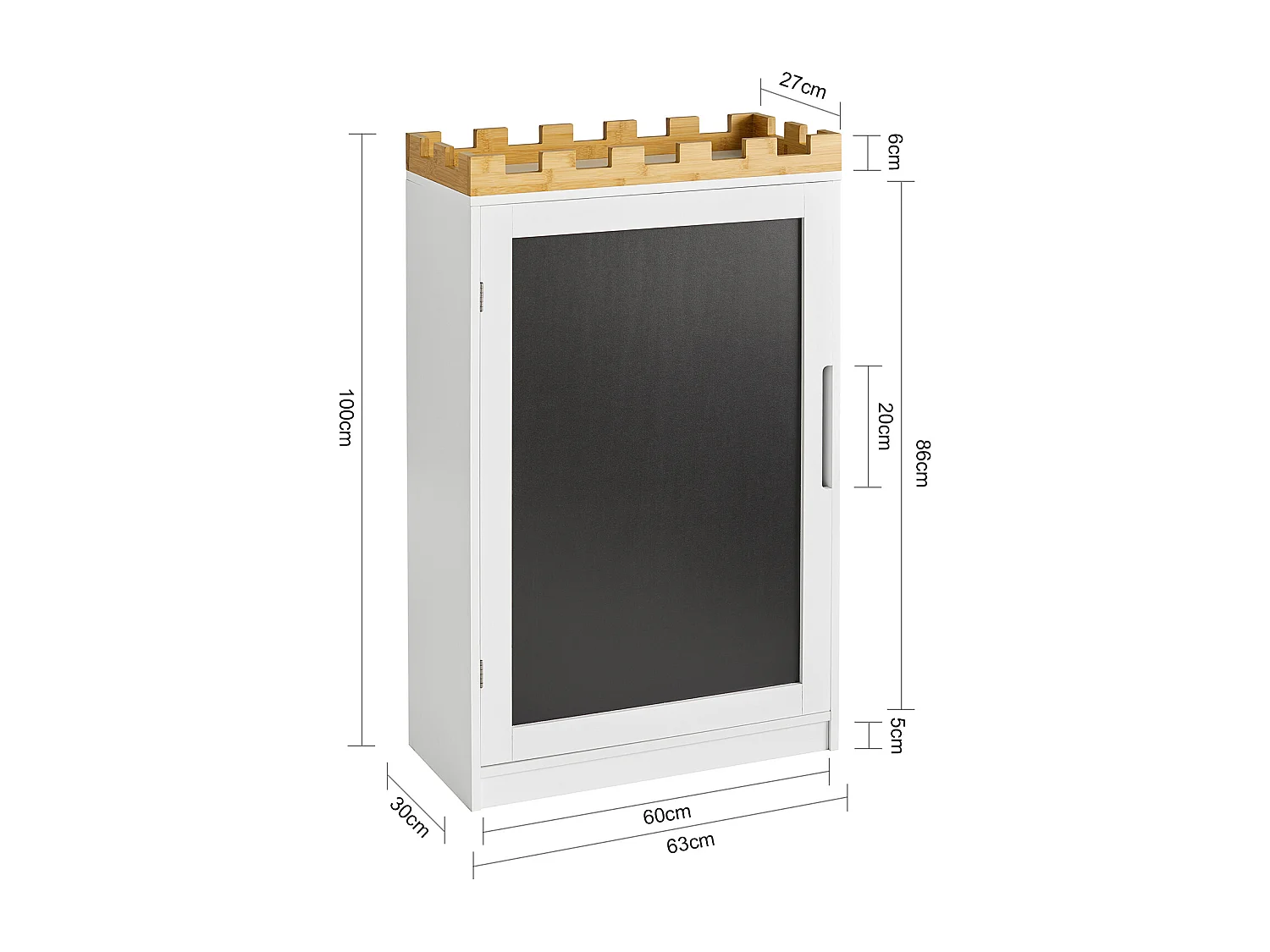 SoBuy KMB43-W Kindercommode Kinderkamerplank met schoolbord Boekenkast Speelgoedplank