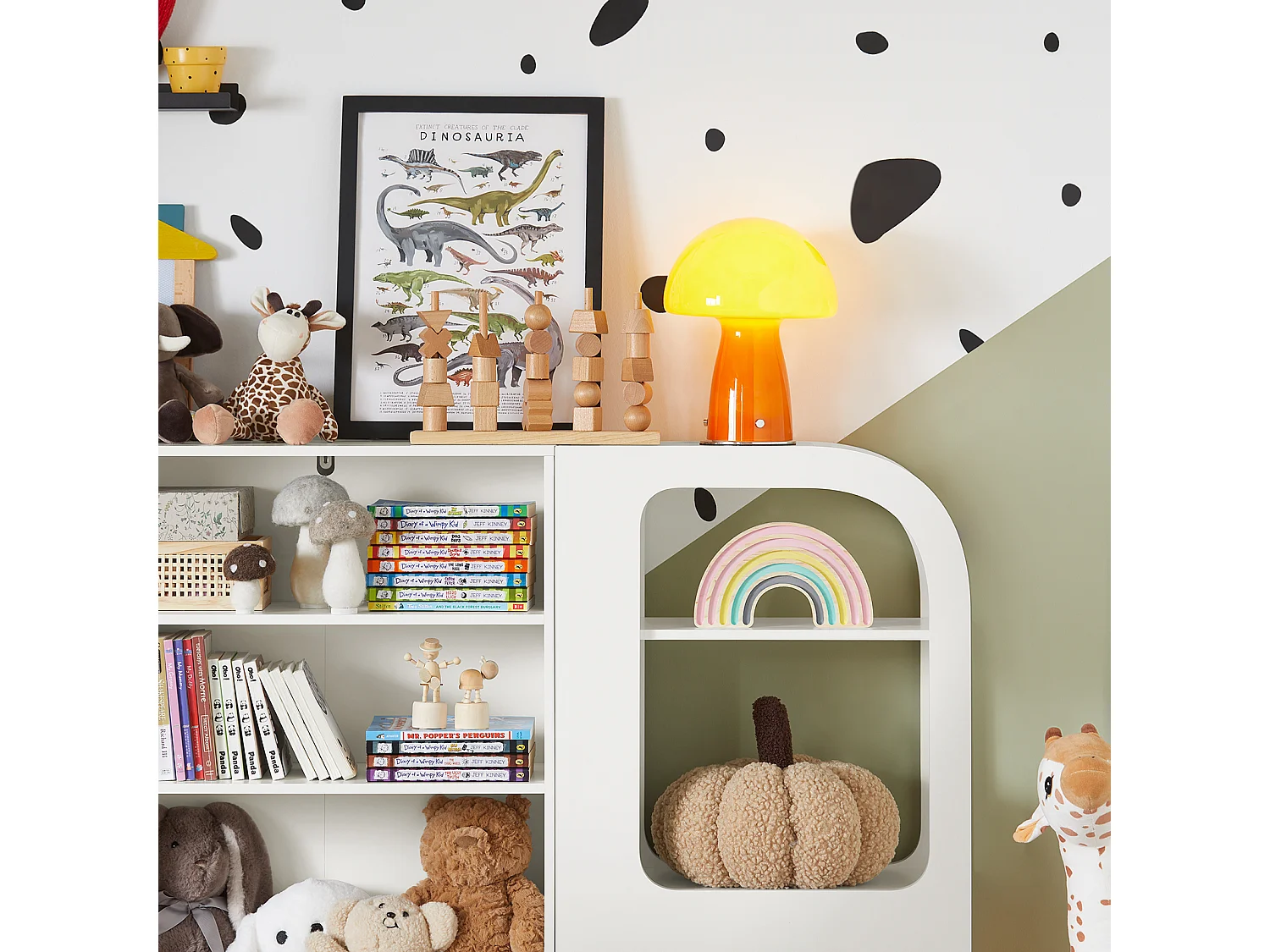 SoBuy KMB67-W Boekenrek voor Kinderen, Kinderboekenkast, Kinderrek, Kinderplank, Boekenplank, Speelgoedplank