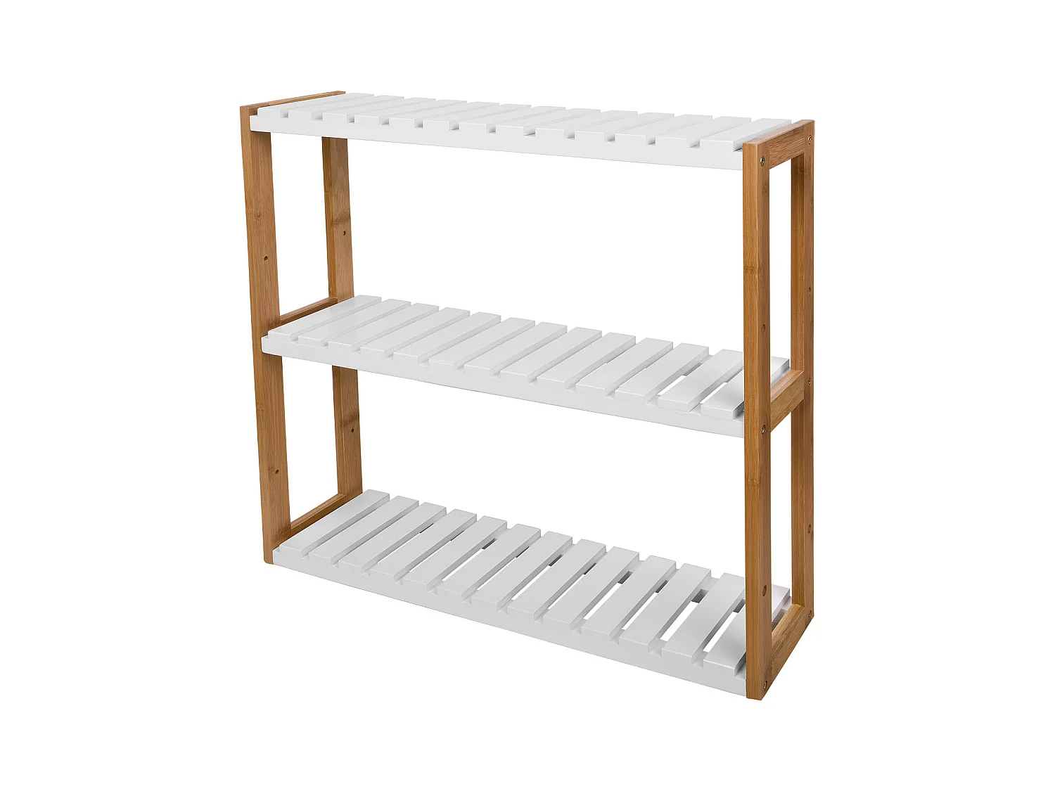 Meuble de Rangement pour salle de bain toilettes, Cuisine, 3 niveaux avec 2 crochets, FRG28-WN