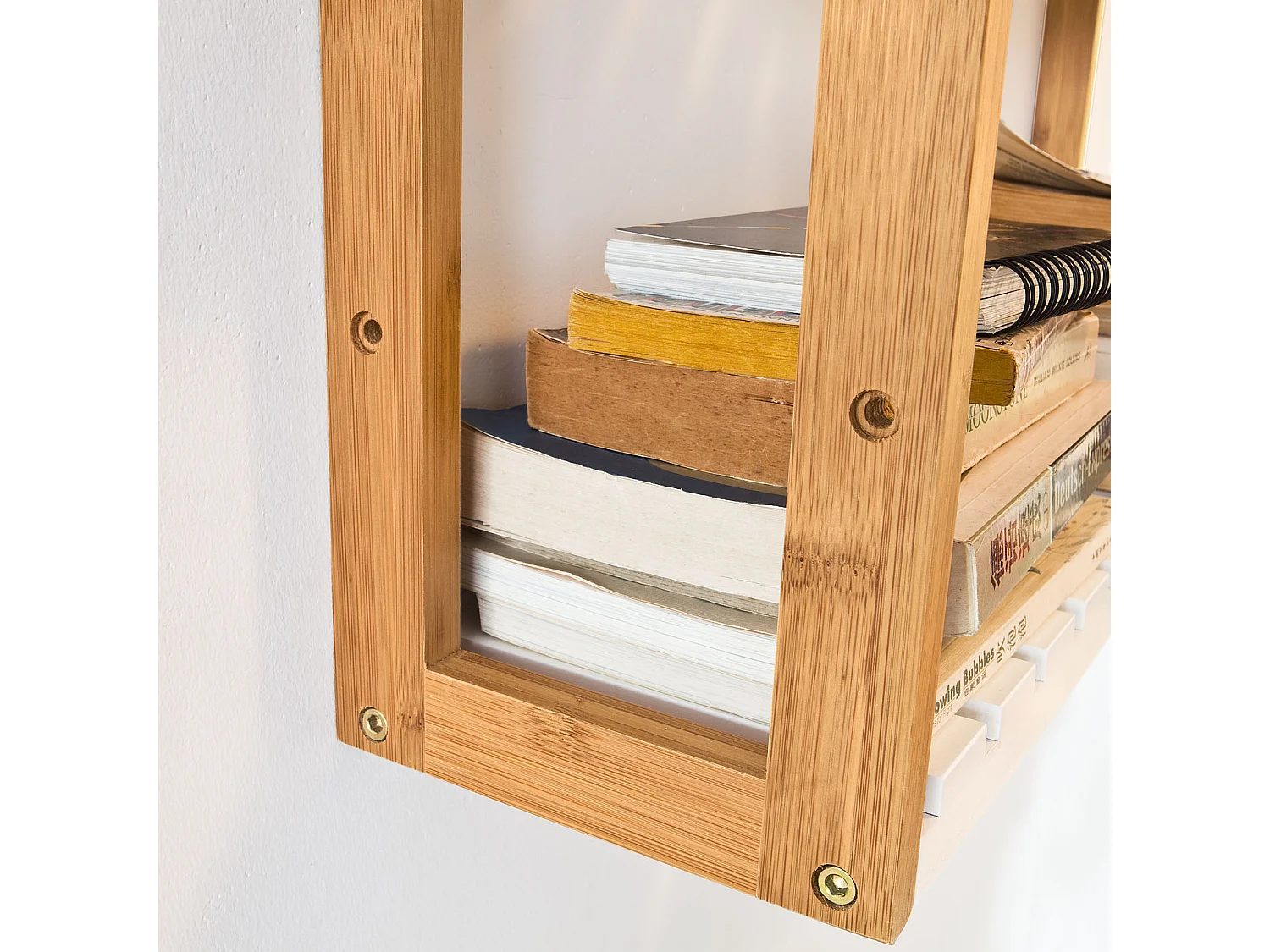 Meuble de Rangement pour salle de bain toilettes, Cuisine, 3 niveaux avec 2 crochets, FRG28-WN