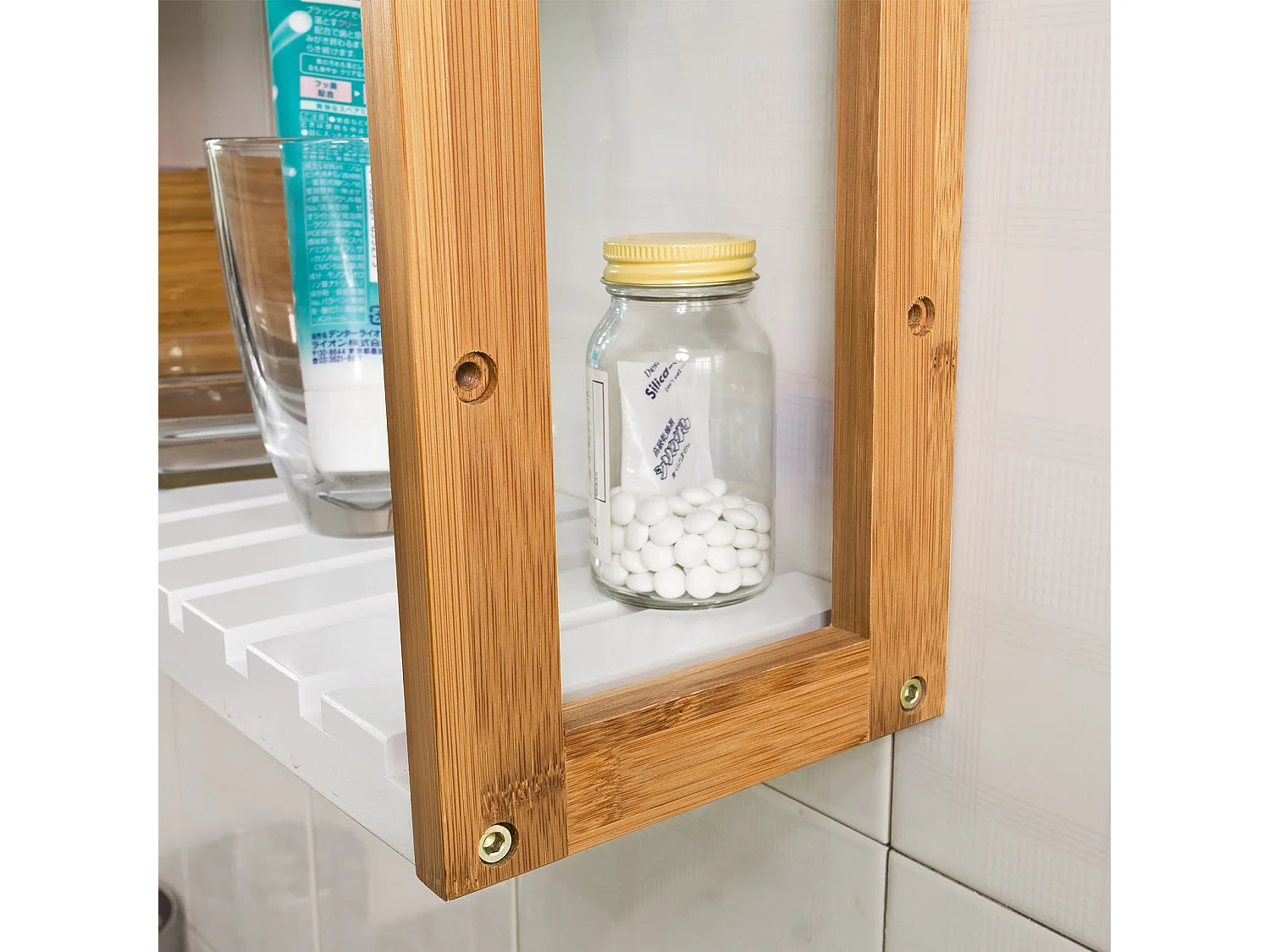 Meuble de Rangement pour salle de bain toilettes, Cuisine, 3 niveaux avec 2 crochets, FRG28-WN