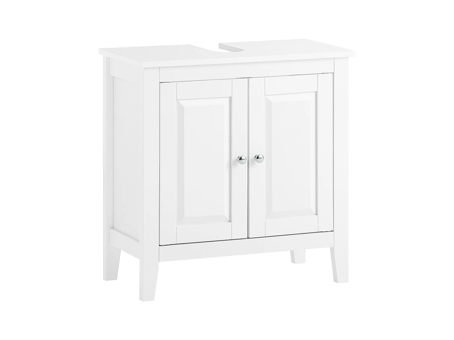 Meuble Sous-Lavabo Dessous de lavabo ou Evier 2 étages et 2 portes -Blanc, FRG202-W