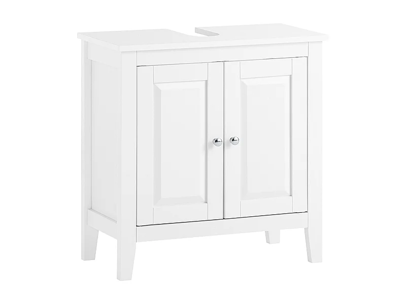 Meuble Sous-Lavabo Dessous de lavabo ou Evier 2 étages et 2 portes -Blanc, FRG202-W