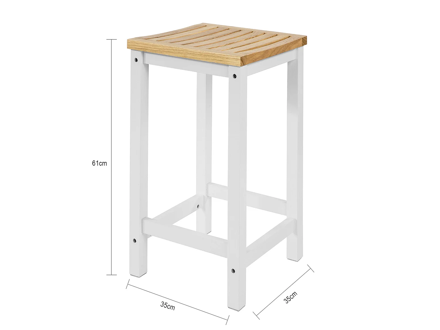 Lot de 2 Chaises Tabourets de Cuisine en Bois avec Repose-Pieds, FST29-WNx2