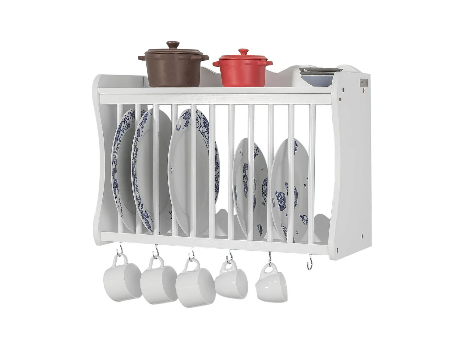 SoBuy FRG275-W Bordenrek voor in de keuken - Servies - Wit