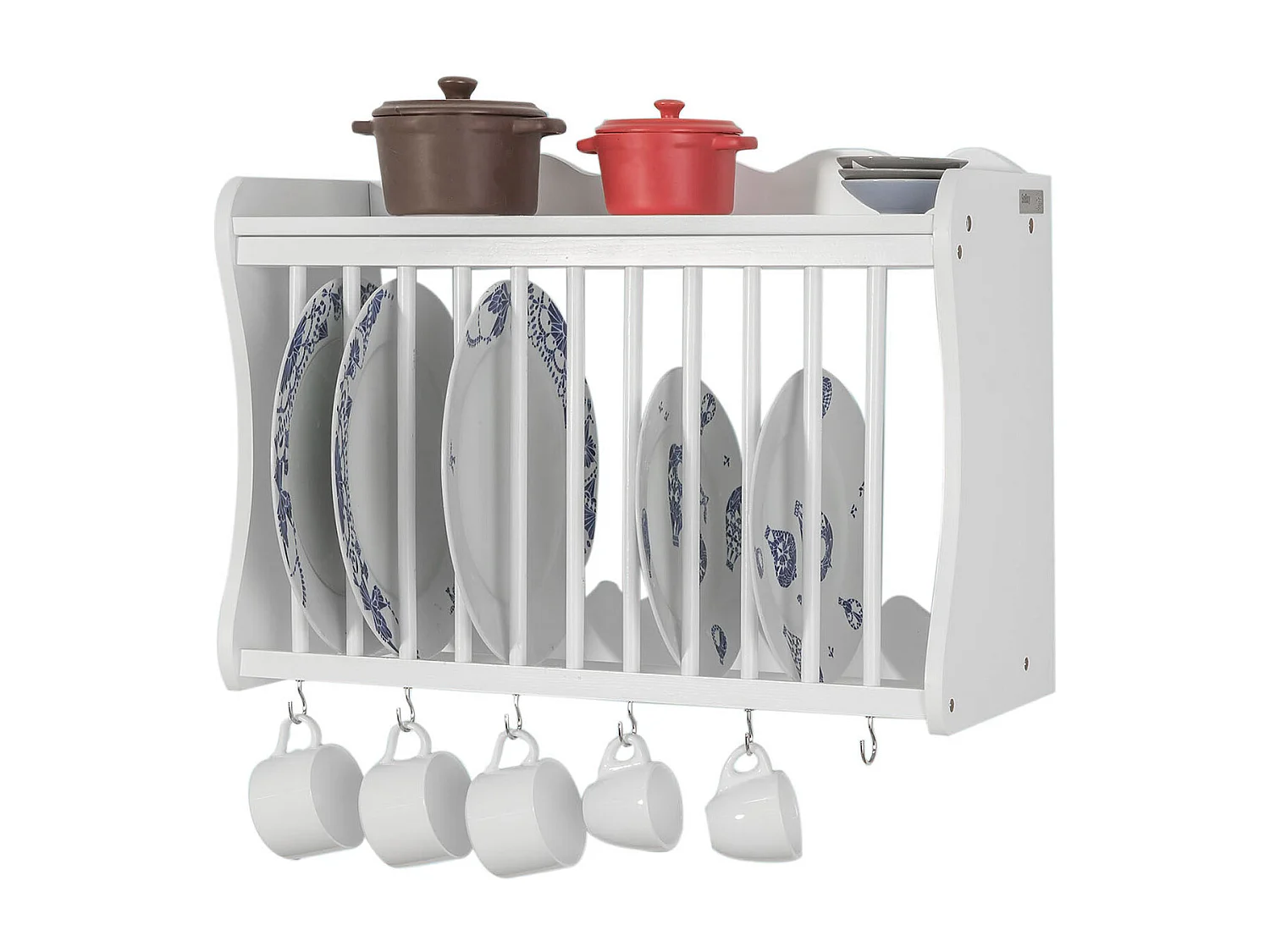 SoBuy FRG275-W Bordenrek voor in de keuken - Servies - Wit