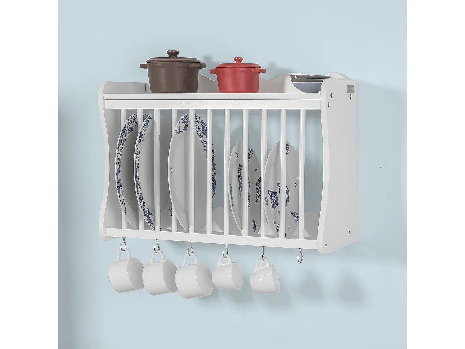 SoBuy FRG275-W Bordenrek voor in de keuken - Servies - Wit