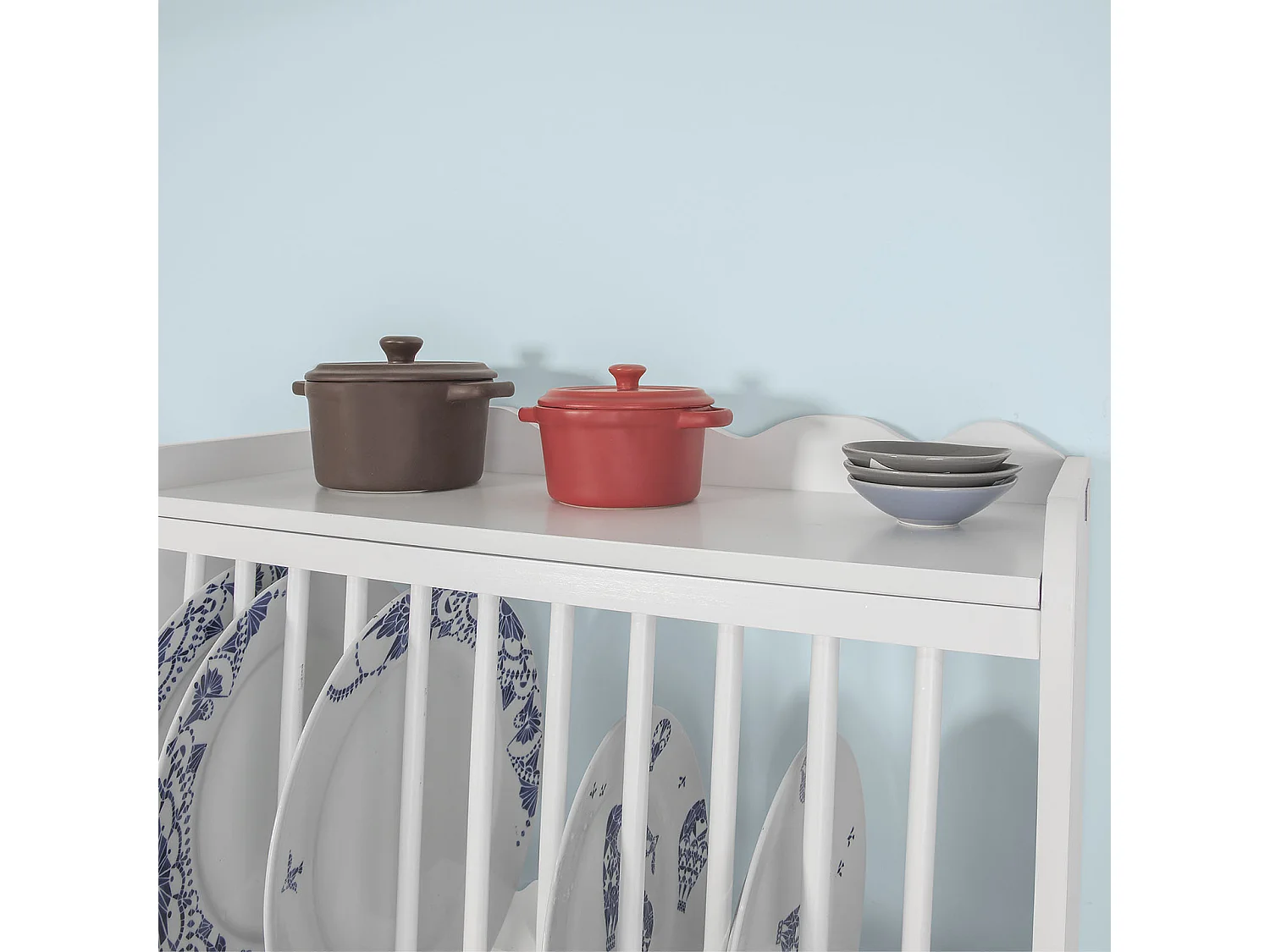 SoBuy FRG275-W Bordenrek voor in de keuken - Servies - Wit