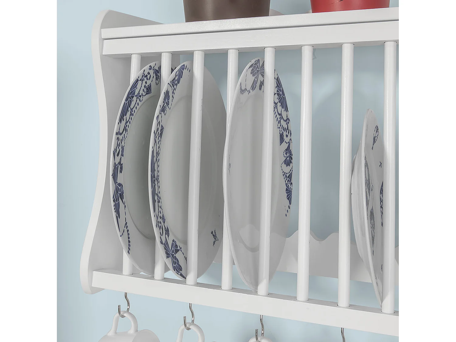 SoBuy FRG275-W Bordenrek voor in de keuken - Servies - Wit