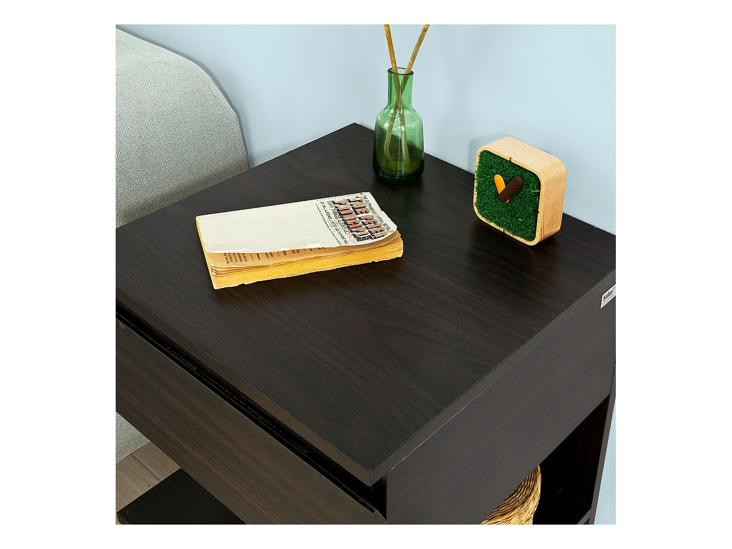 SoBuy FBT49-BR Bijzettafel Nachtkastje Veelzijdig Salontafel Commode met 1 lade