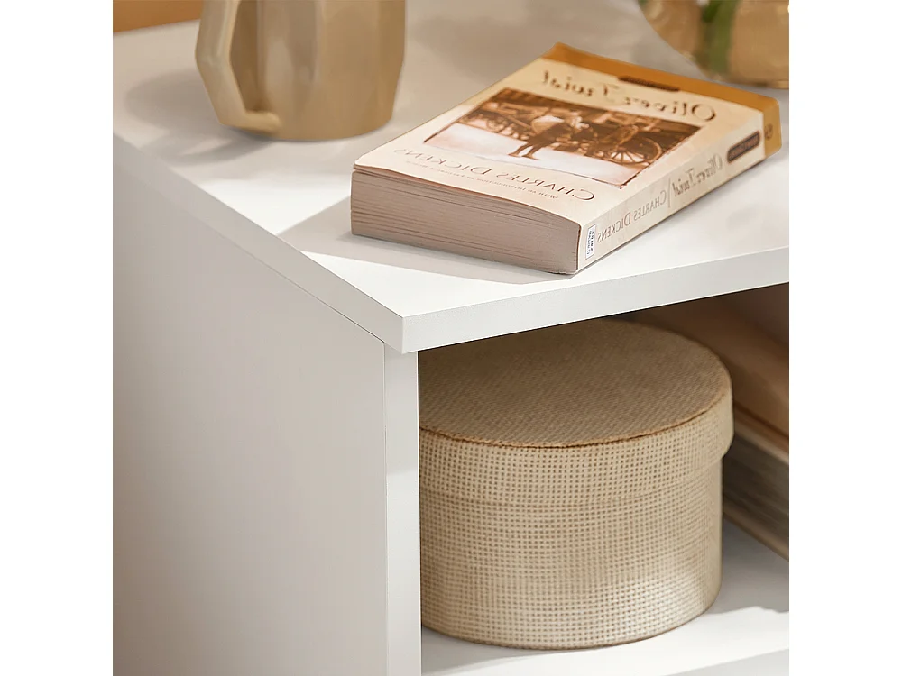 SoBuy FBT112-W Nachtkastje, Bijzettafel met 1 Open Compartiment en 1 Lade