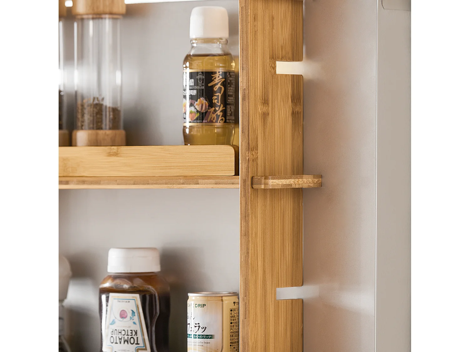 Étagère à Suspendre pour réfrigérateur avec ventouses Étagère à épices 3 étagères réglables,KCR03-N