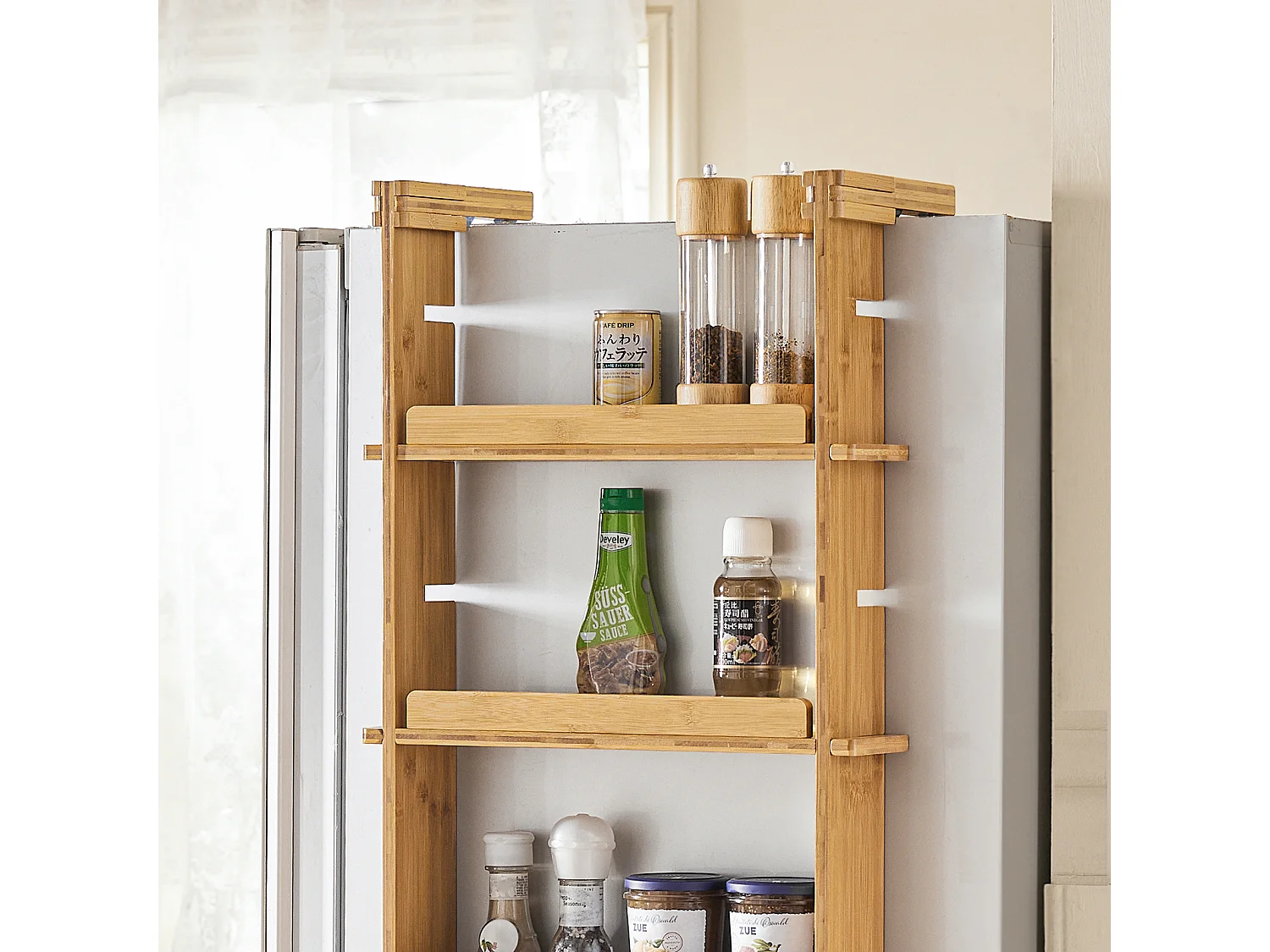 Regał do zawieszenia na lodówkę, bambus KCR03-N