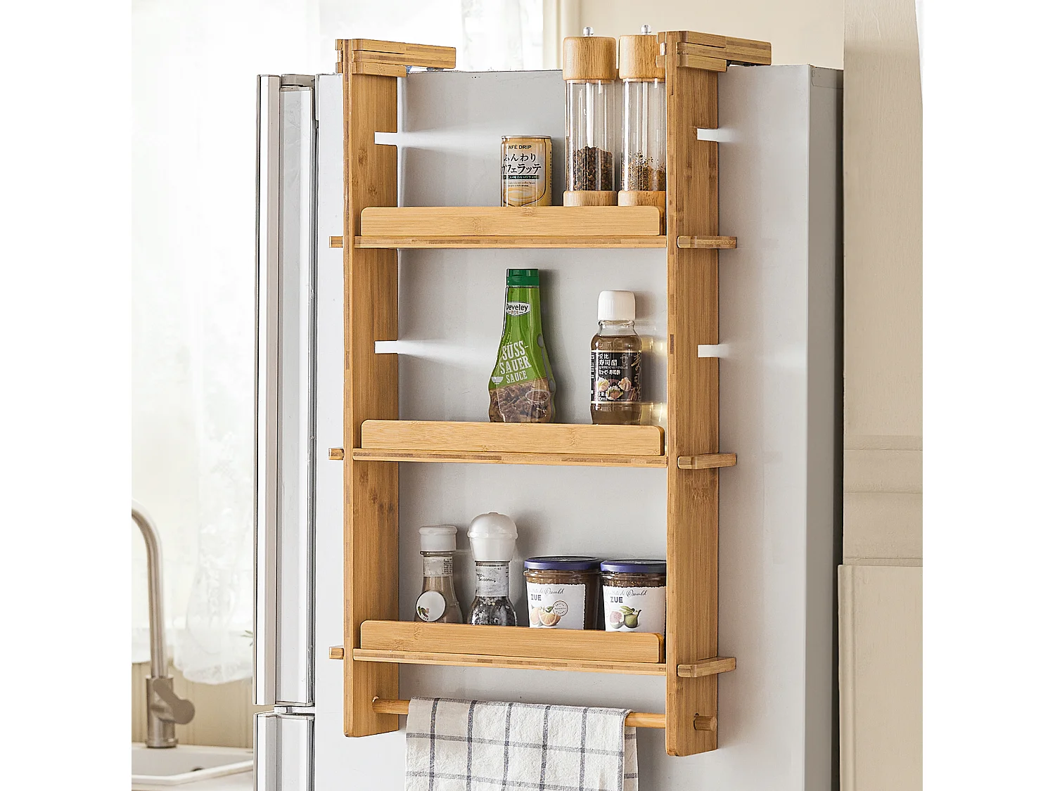 Regał do zawieszenia na lodówkę, bambus KCR03-N