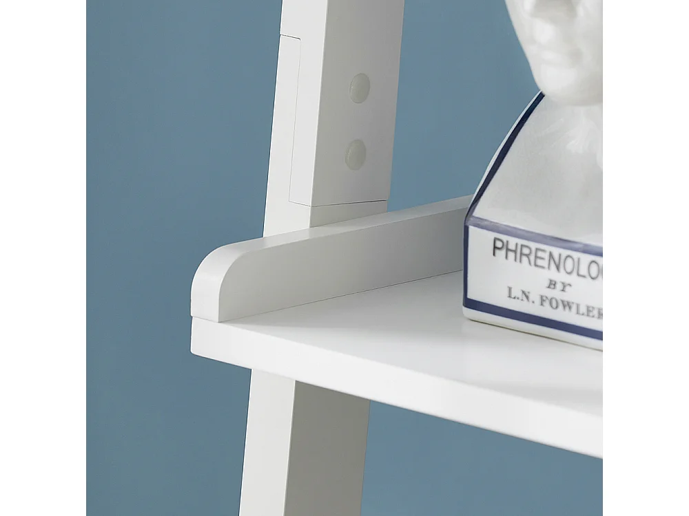 SoBuy FRG17-W Ladderrek - Opbergplank - Decoratie - Veelzijdig - Ladderplank