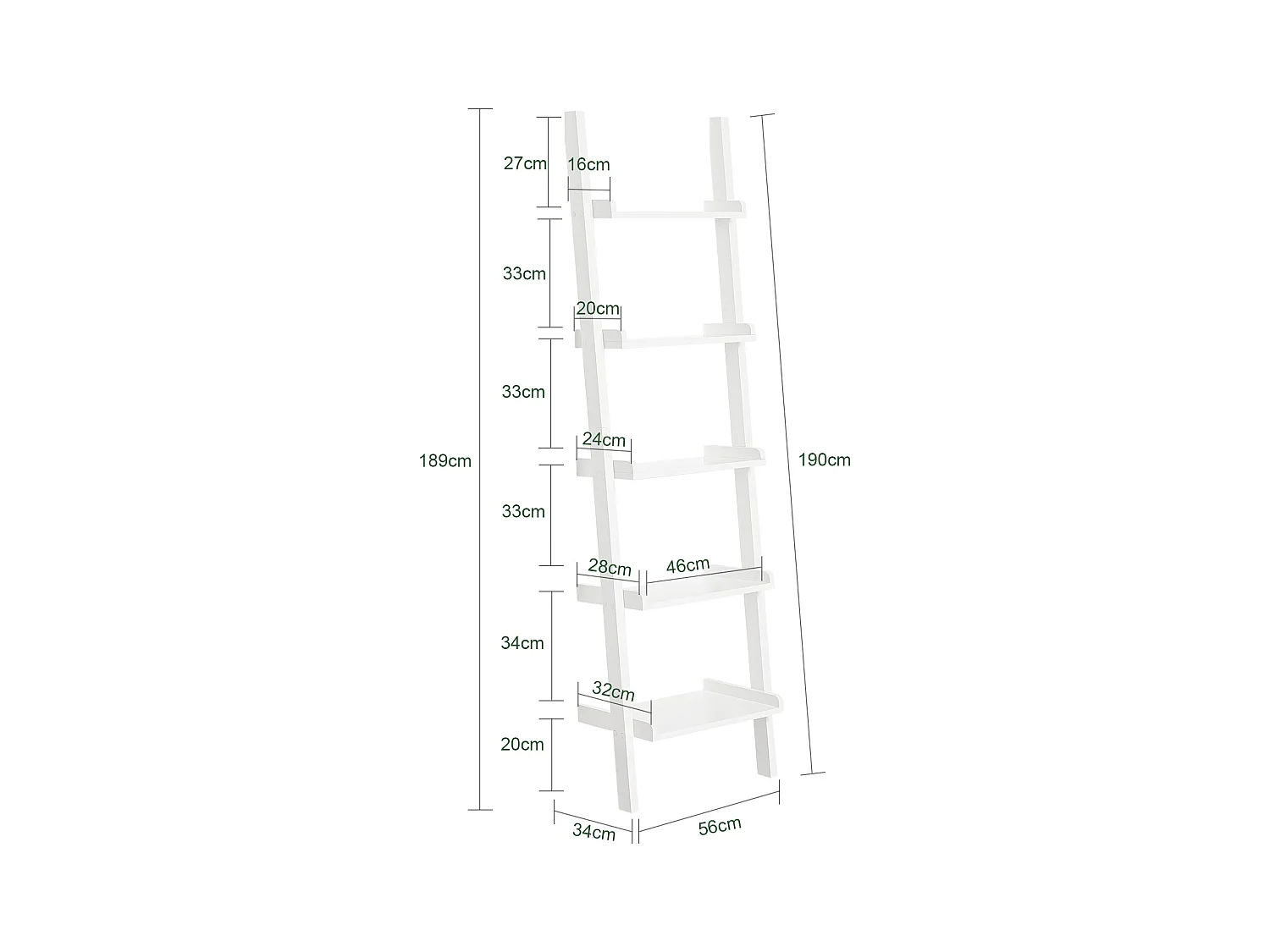 Regał z 5 półkami FRG17-W