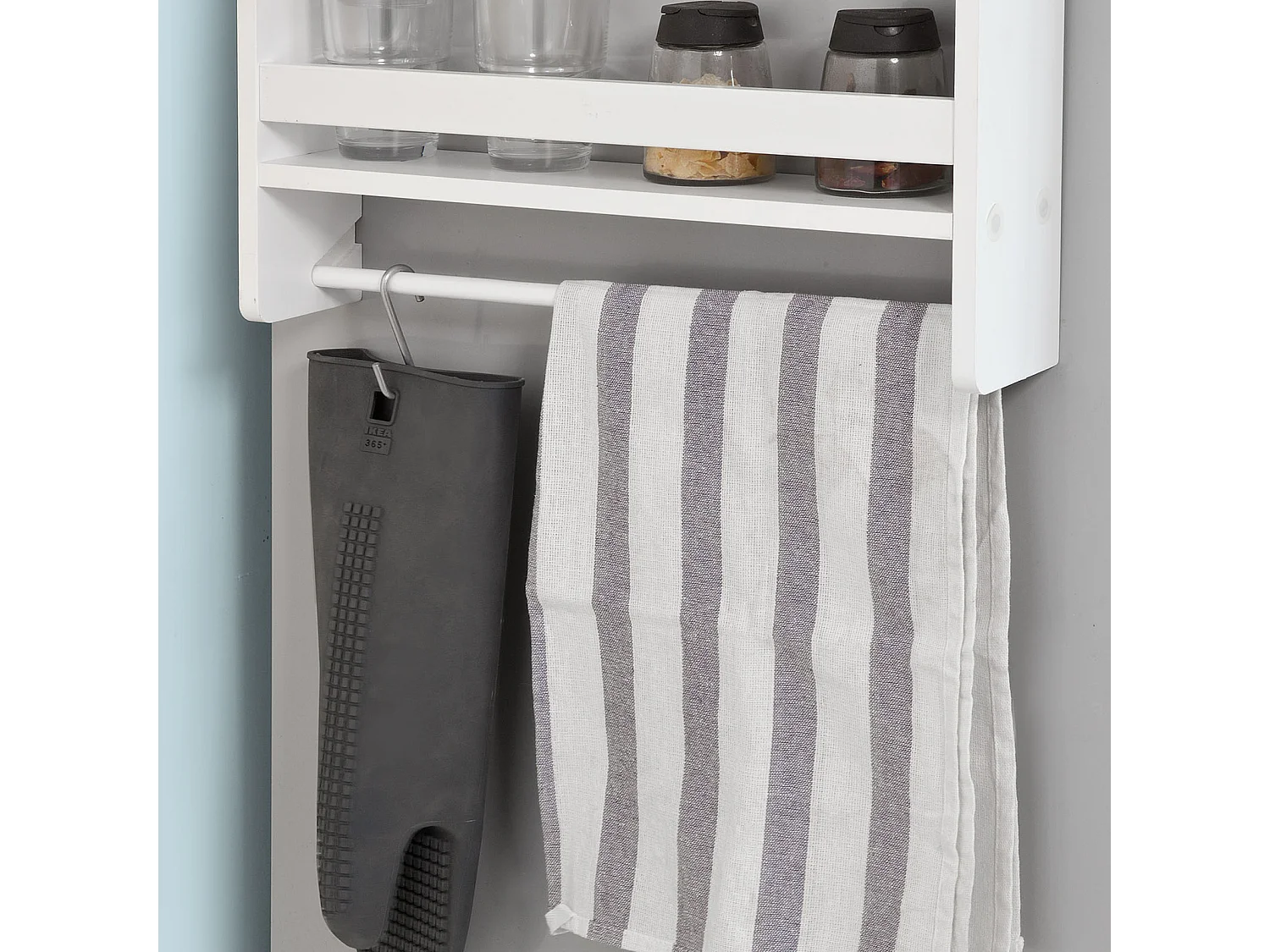 SoBuy FRG149-W Keukenplank Kruidenrek met 2 planken Hangplank voor koelkast