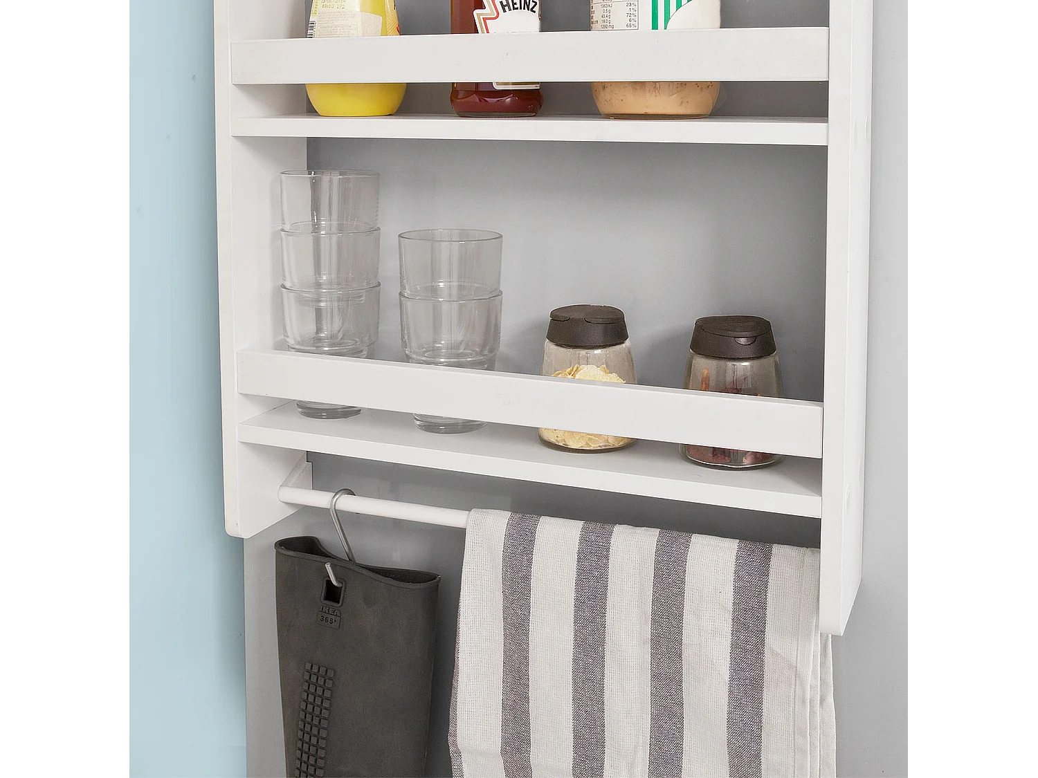 SoBuy FRG149-W Keukenplank Kruidenrek met 2 planken Hangplank voor koelkast