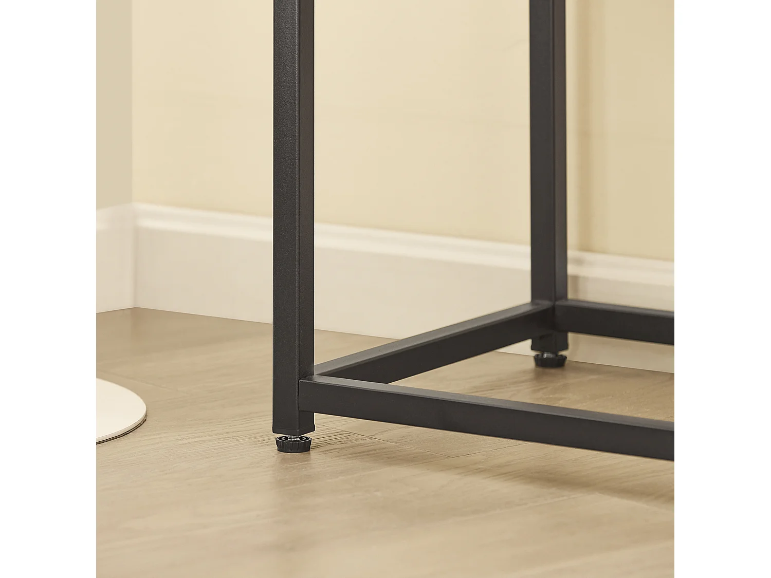 Table Console, Table d’Entrée, Meuble d’Entrée avec 2 Tiroirs Surface en Verre Transparent, FSB54-N