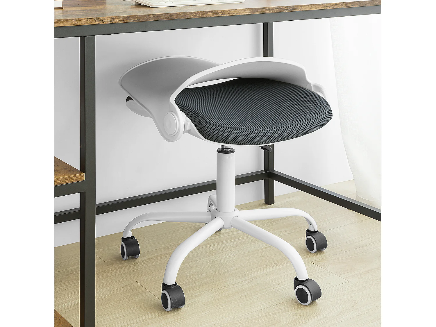 Chaise de Bureau Ergonomique Dossier Pliant Fauteuil Pivotant Chaise avec Dossier Pliable, FST87-W