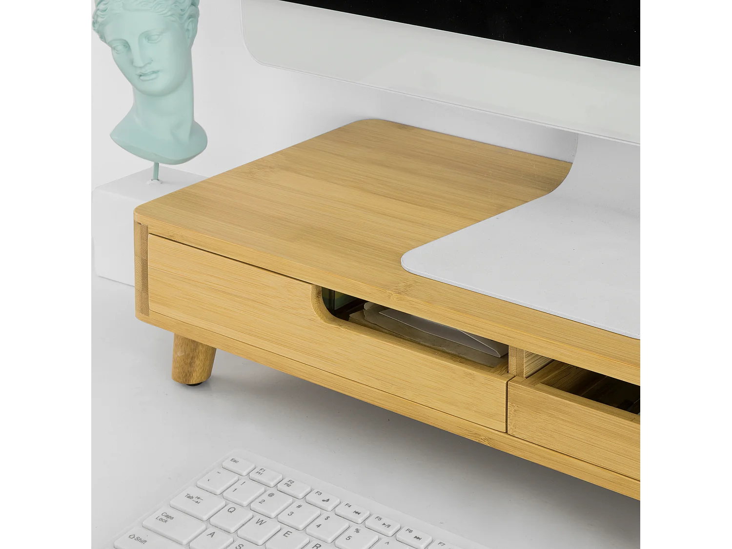 Support de Moniteur Ordinateur Portable Réhausseur d'écran en Bambou, BBF06-N