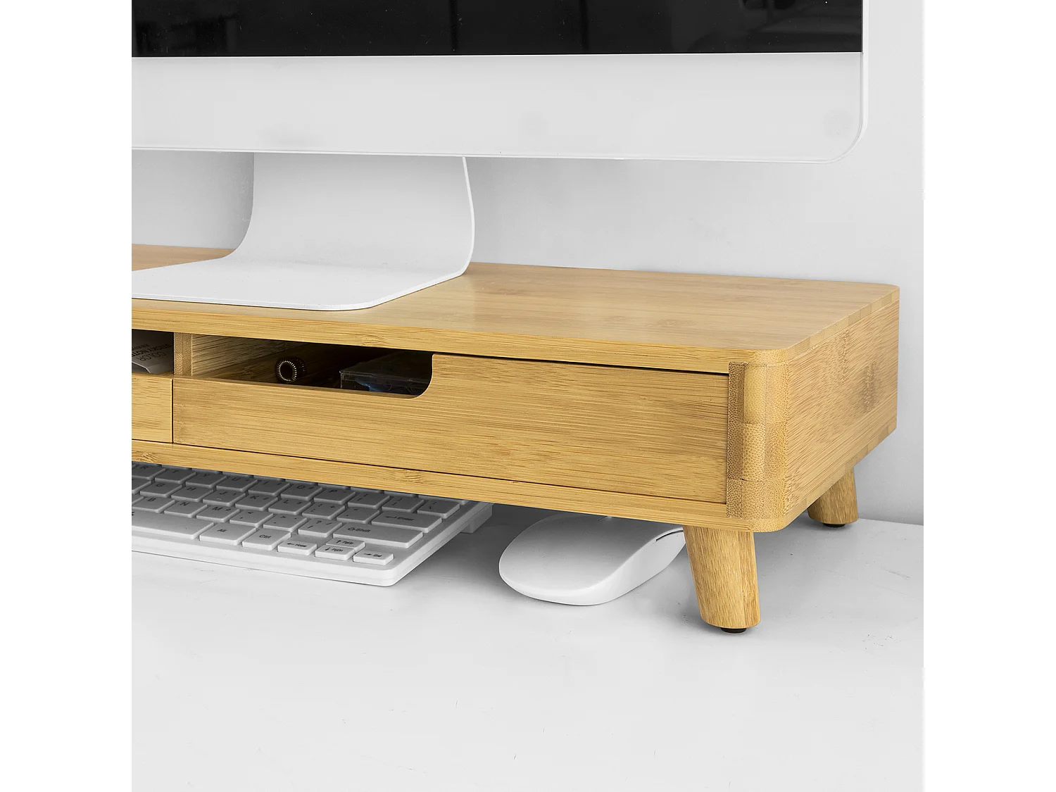 Support de Moniteur Ordinateur Portable Réhausseur d'écran en Bambou, BBF06-N