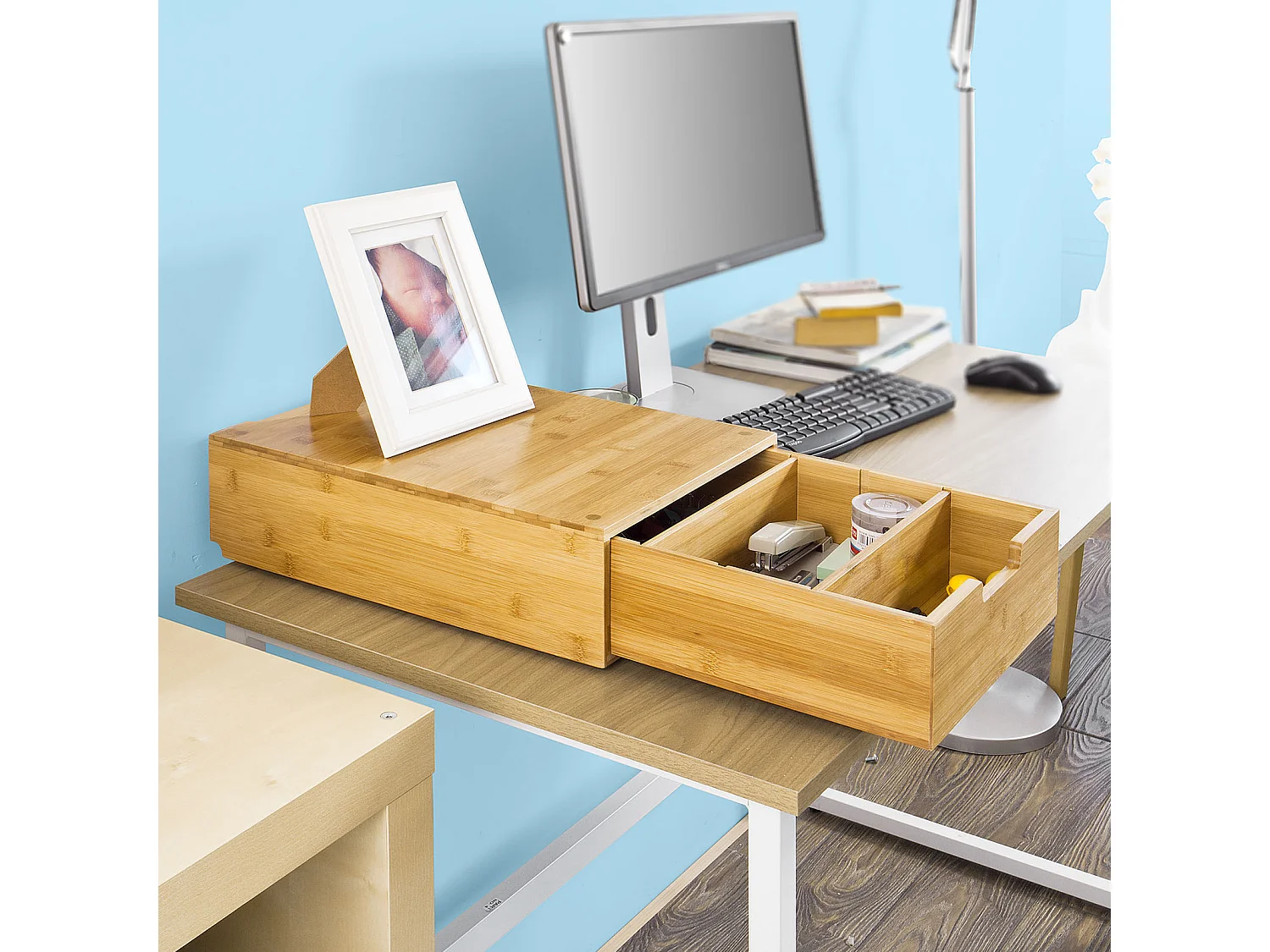 SoBuy FRG83-N Capsulehouder Koffiecapsule houder Bamboe Theezakjes Koffiezetapparaat Nespresso