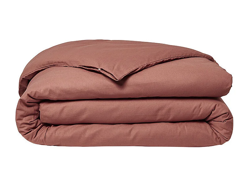 Copripiumino liscio 100% cotone, qualità 144 fili. Terracotta 240x220cm