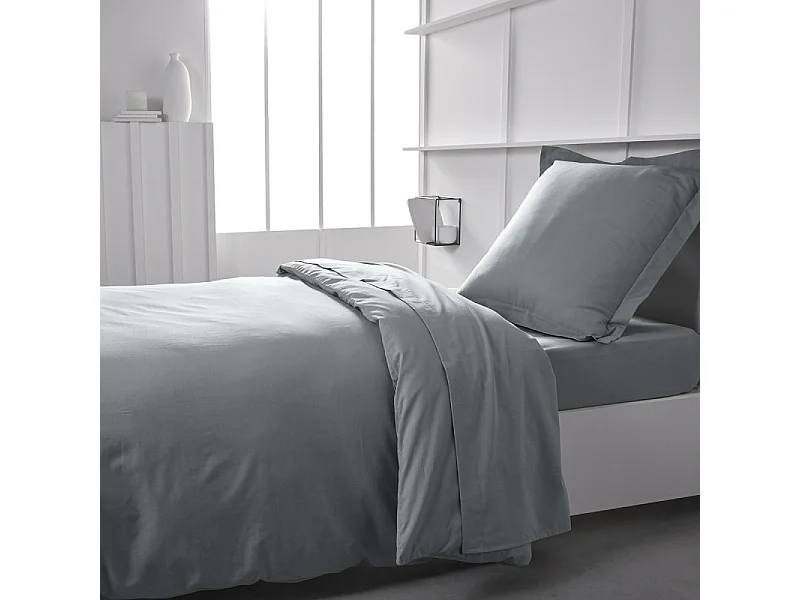 Housse de couette lisse 100% coton, qualité 144 fils. Acier 240x220cm