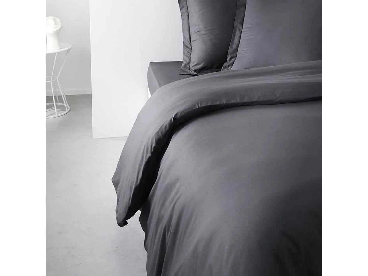 Funda nórdica lisa 100% algodón, calidad 144 hilos. Carbón 240x220cm