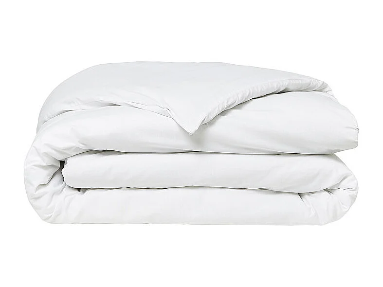 Housse de couette lisse 100% coton, qualité 144 fils. Blanc 260x240cm