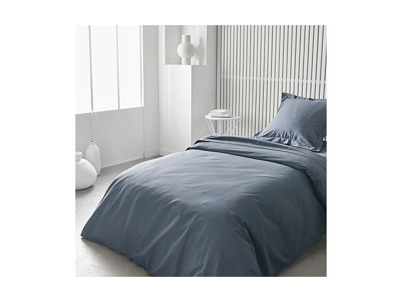 Housse de couette lisse 100% coton, qualité 144 fils. Denim 240x220cm