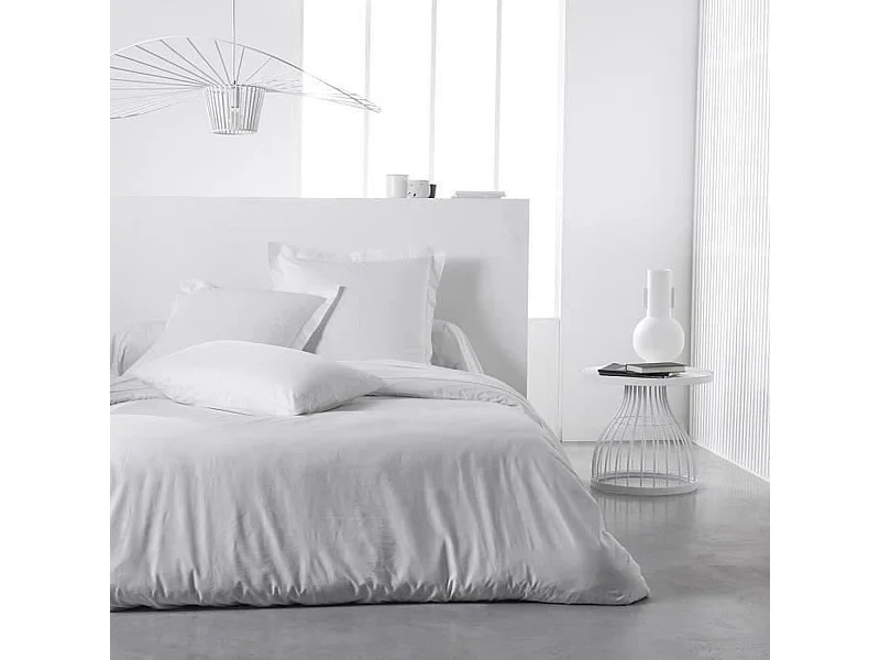 Copripiumino liscio 100% cotone, qualità 144 fili. Bianco 240x220cm