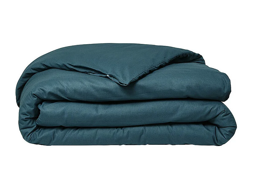 Housse de couette lisse 100% coton, qualité 144 fils. Bleu pétrole 260x240cm