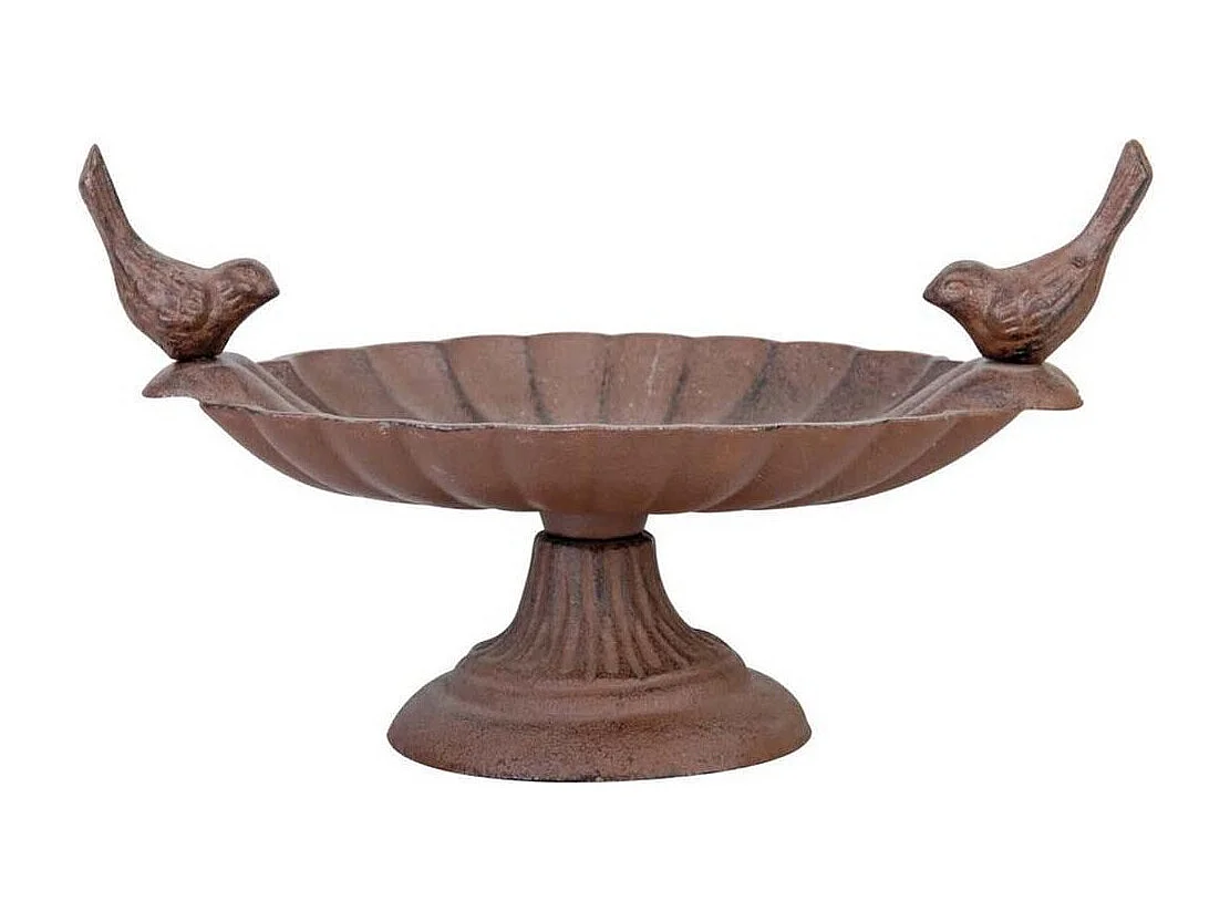 Plateau de graines en fonte avec oiseaux décoratifs