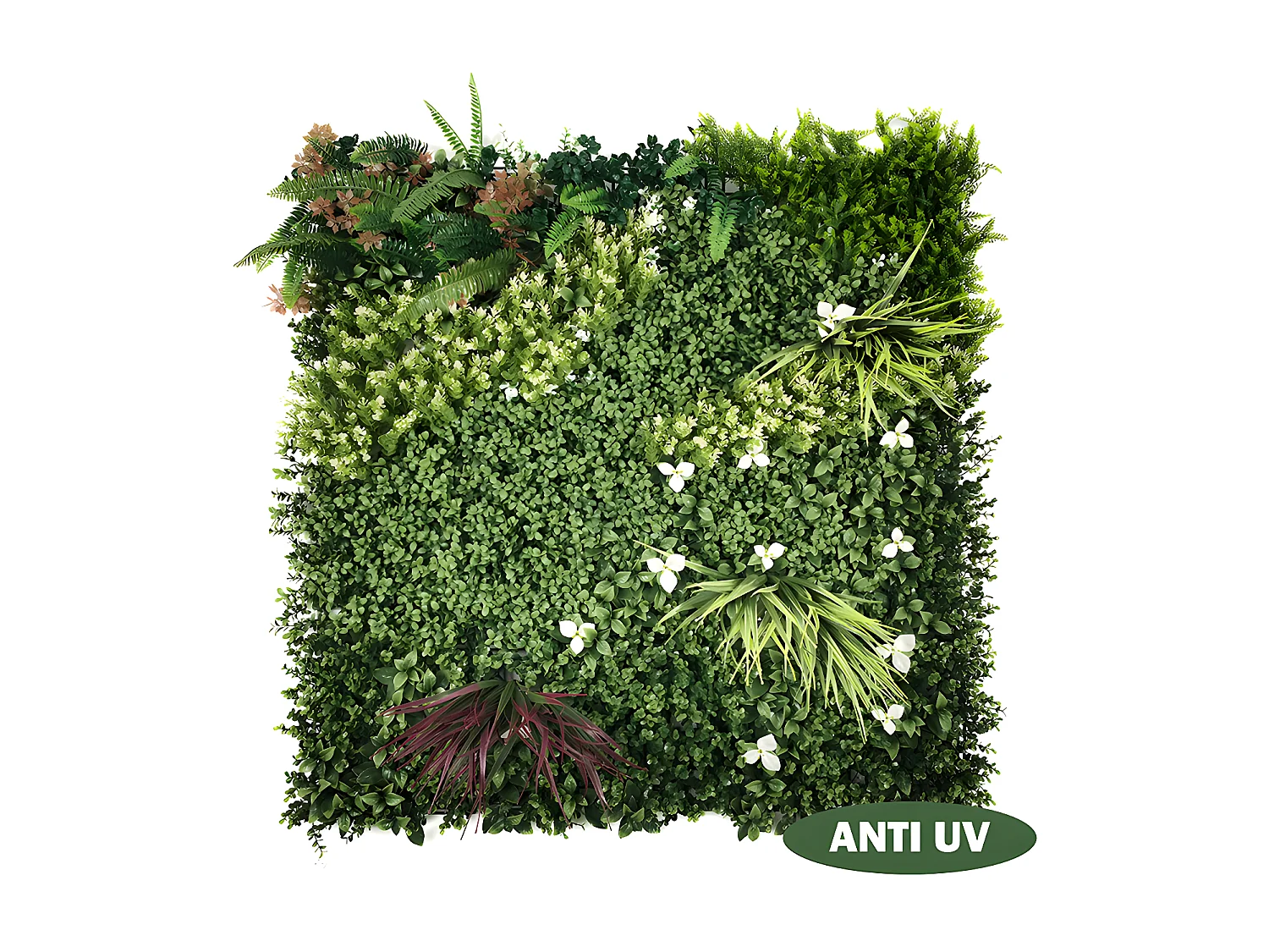 Revestimento de parede vegetal sintético pack de 1m² cor verde - LAHTI