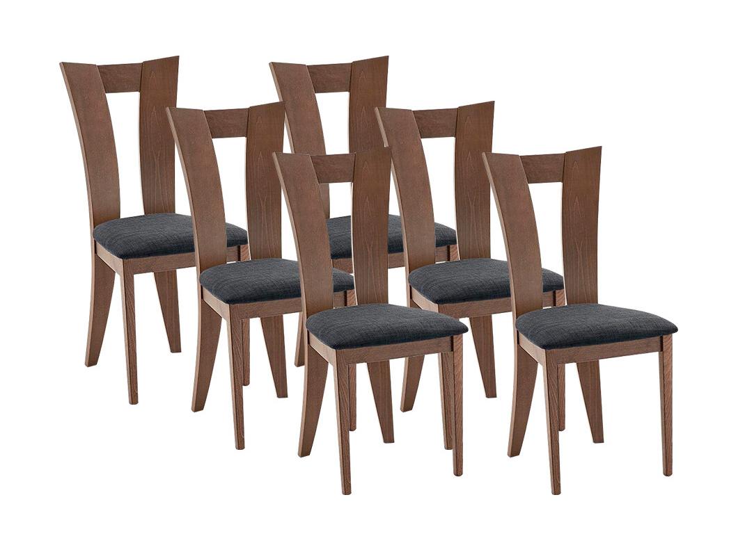 Set van 6 stoelen TIFFANY - Massief beuken - Kleuren : Noten en expresso