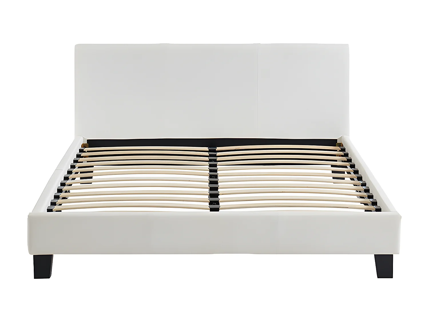 Lit 140 x 190 cm - Simili - Blanc - CORNELIUS II