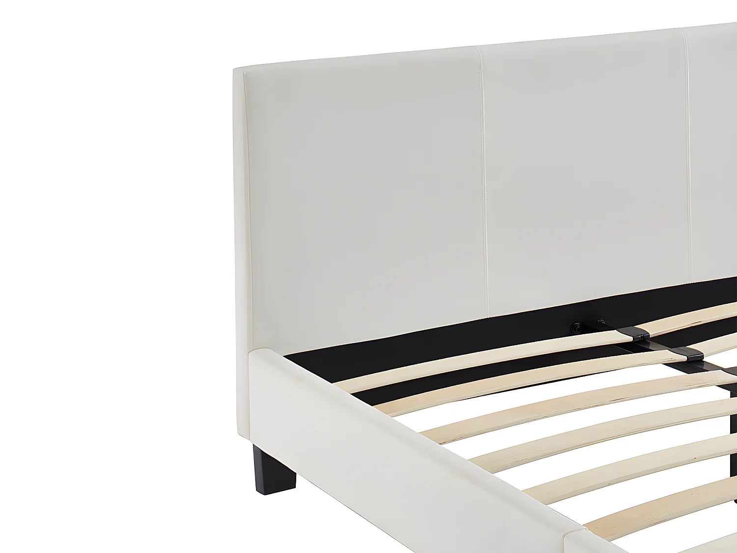 Lit 140 x 190 cm - Simili - Blanc - CORNELIUS II