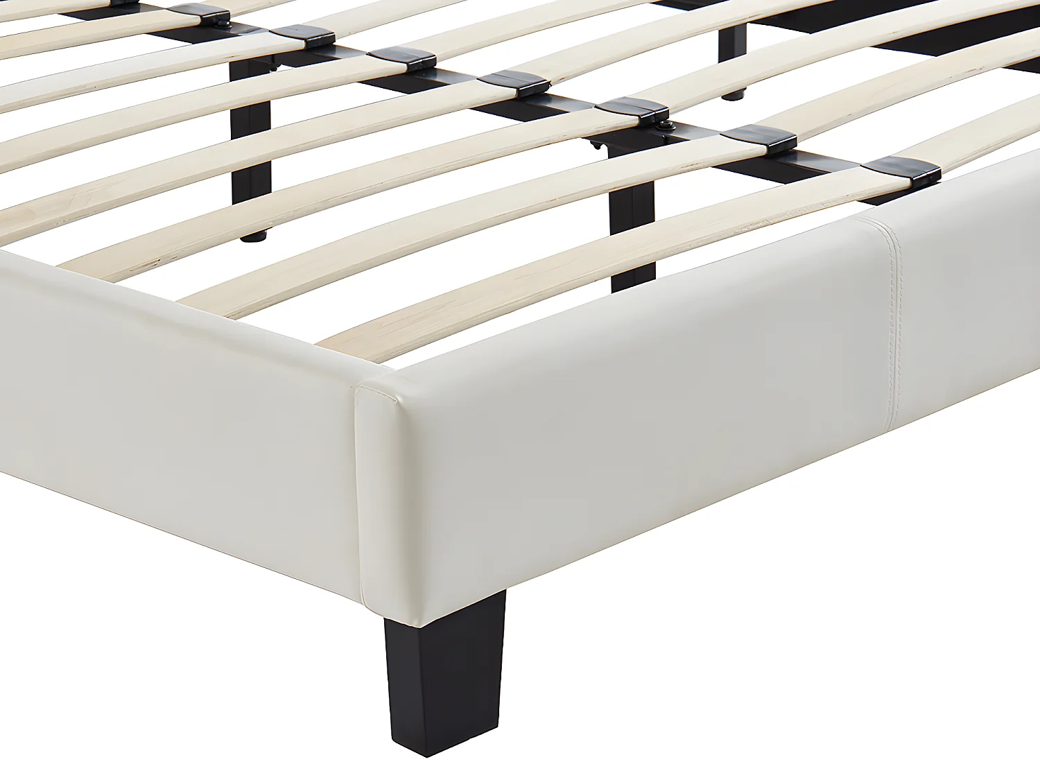 Lit 140 x 190 cm - Simili - Blanc - CORNELIUS II