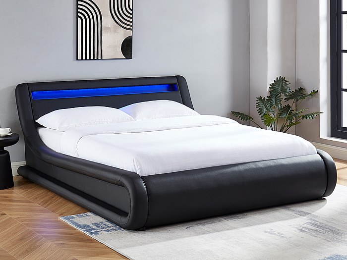 Cama Tamaño 160x200cm (doble estándar) Negro | Venta-unica | Venta-Unica