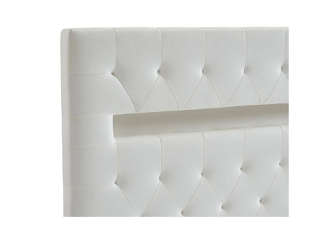 Tête de lit SUPERNOVA II - 170 cm - Avec LEDs - Simili blanc