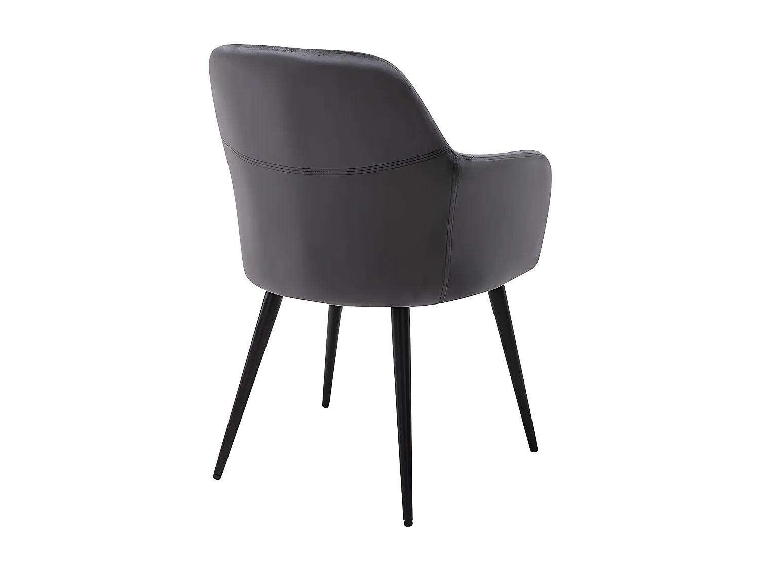 Sedia con braccioli Velluto e Metallo Nero Grigio - Lotto di 2 - ELEANA